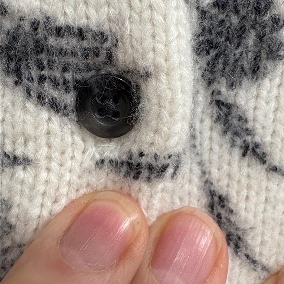 Ann Taylor Floral Knit Cardigan Sweater in Black, Gray and Cream - Picture 5 of 9